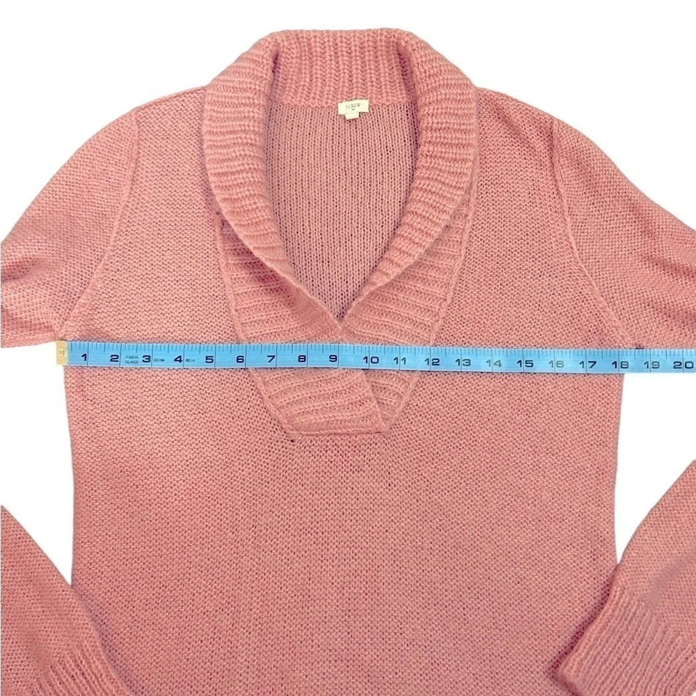 J. Crew Blush Pink Mohair Wool Blend Dolce Shawl Collar Sweater Women’s Sz Med